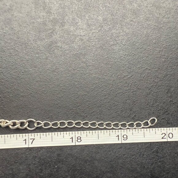 Turquoise Howlite Collar Necklace With Silver-Tone Chain And Dangle Charms For W - Picture 8 of 8